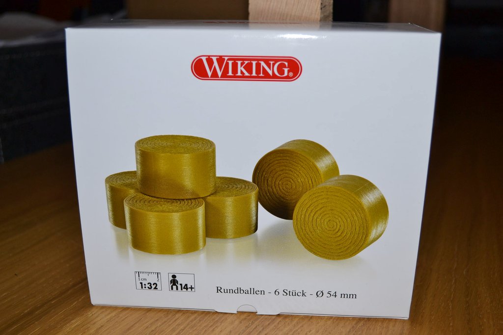 6st Höbalar Runda 1:32 Wiking 7393 54mm Gul (Tillbehör) Ny