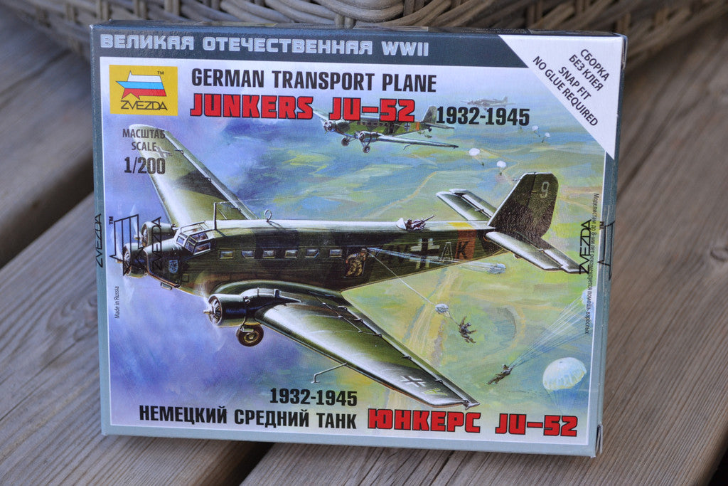 Junkers Ju-52 Transport Plane 1:200 Zvezda 6139 Flygplan WWI