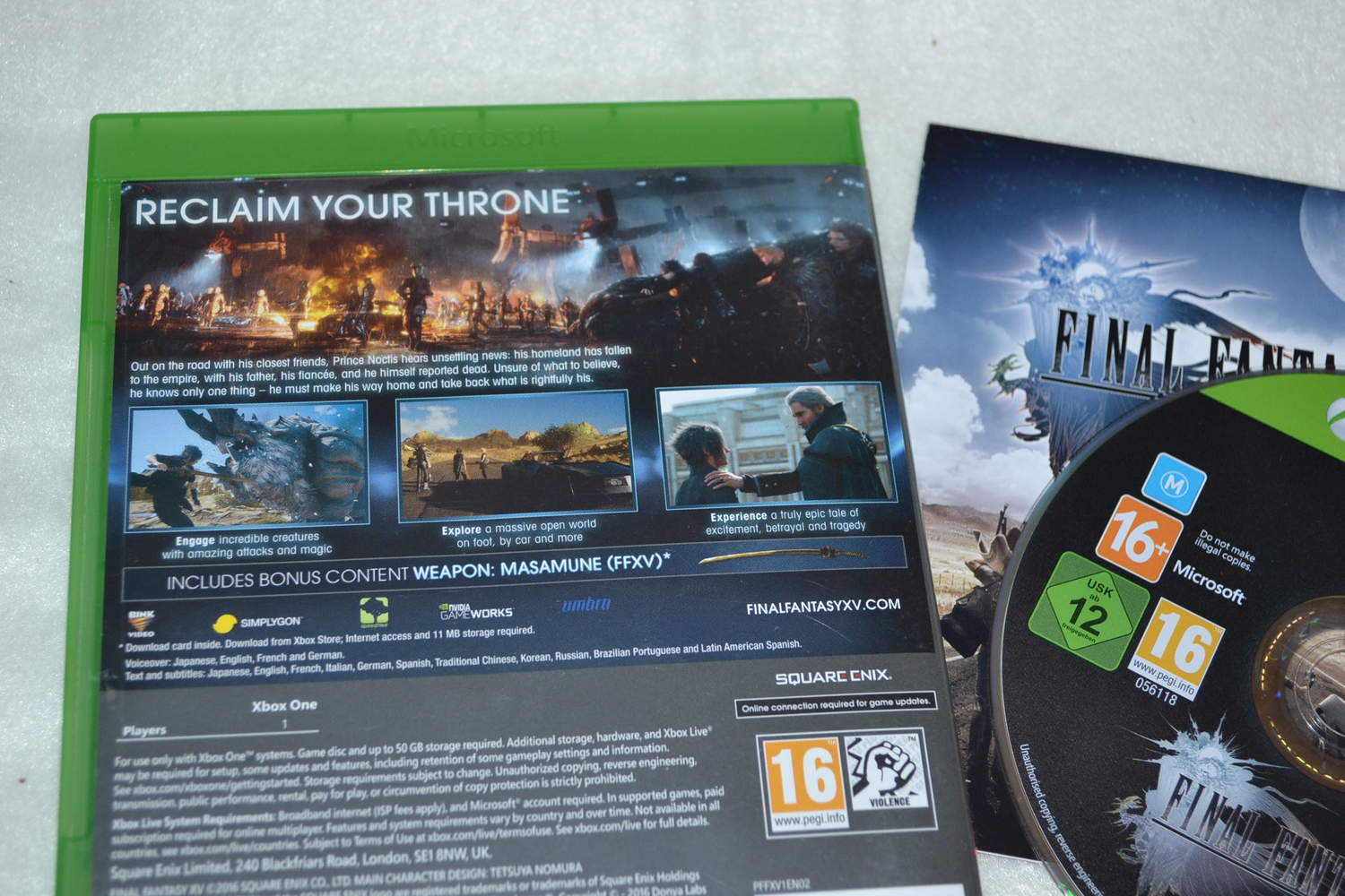 Final Fantasy XV: Day One Edition Xbox One Fint Skick