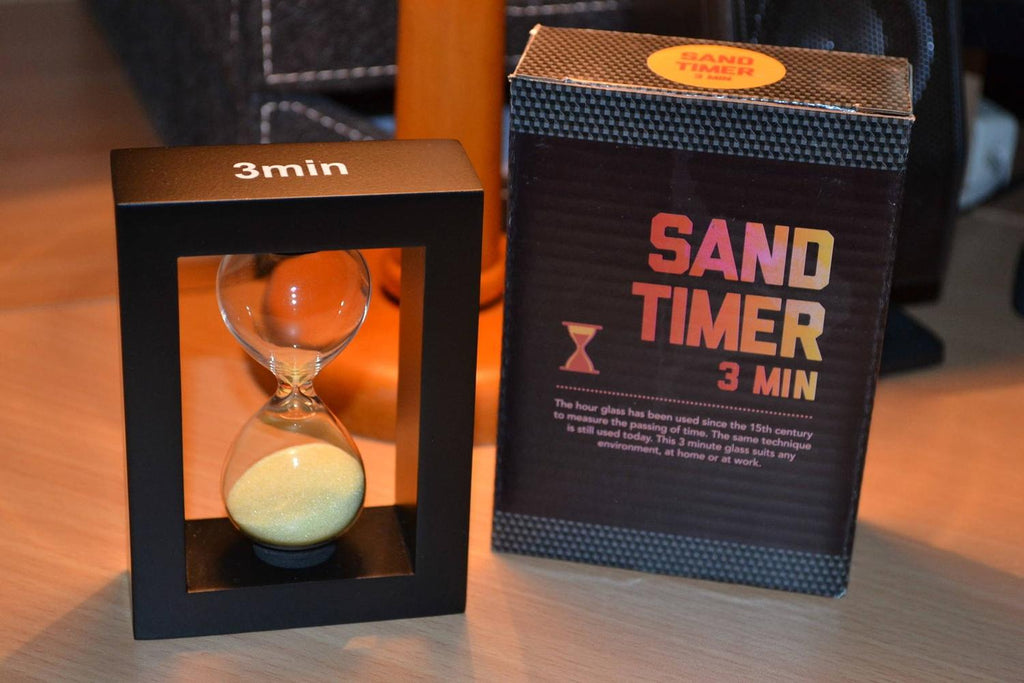 Sandtimer 3min Timer (Trä, Svart) Stilren Sand Minuter Timgl
