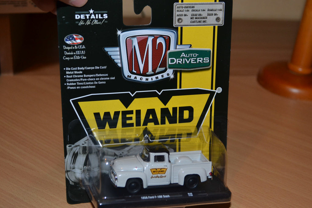 1956 Ford F-100 Truck Creme Vit 1:64 M2 Machines (Auto-Drivers 49) Ny