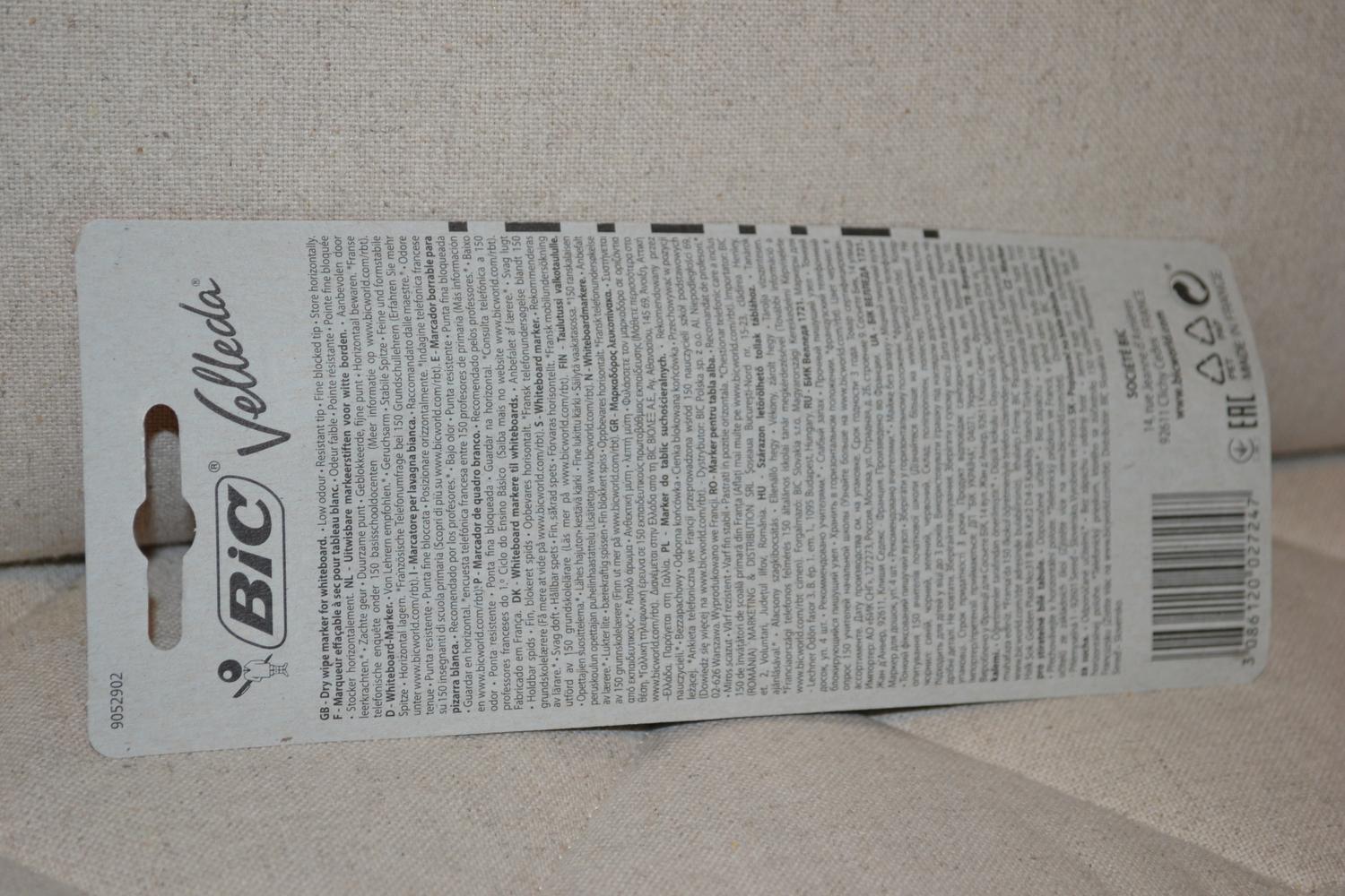 4st Whiteboard Pennor Velleda (BIC, 9052903) Liten Tipp Ny