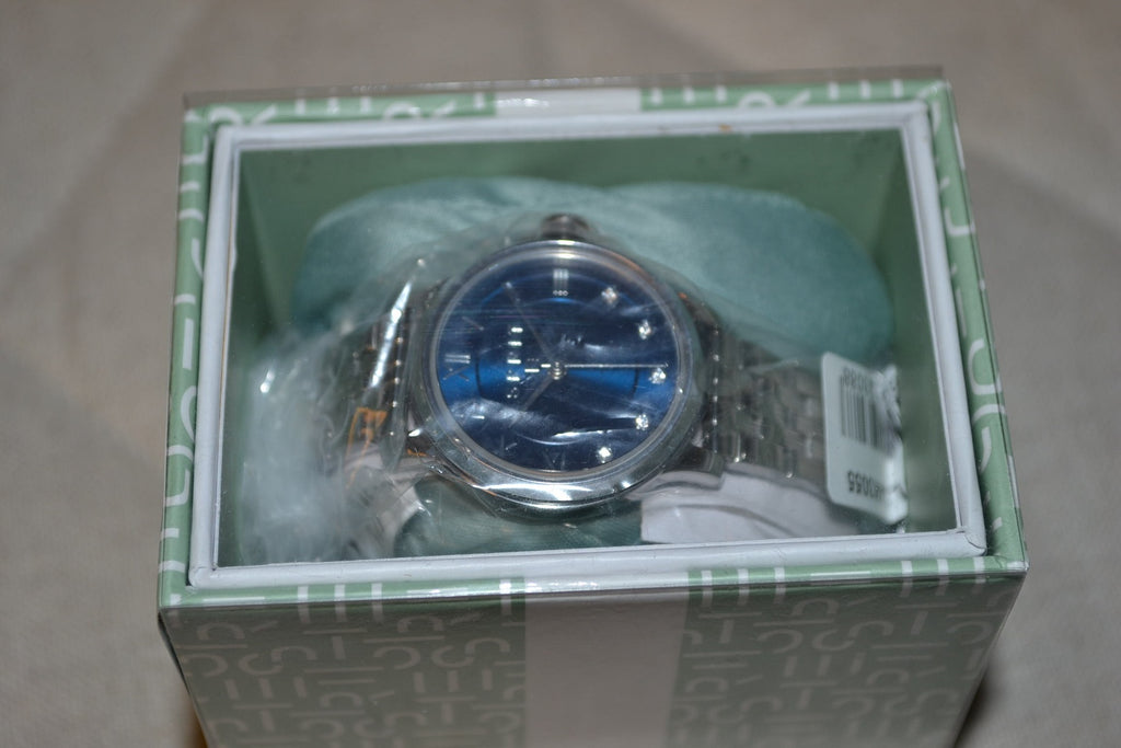 Esprit Bent II Klassisk Blå/Metall Armbandsur Klocka 30mm ES1L144M3055 Ny