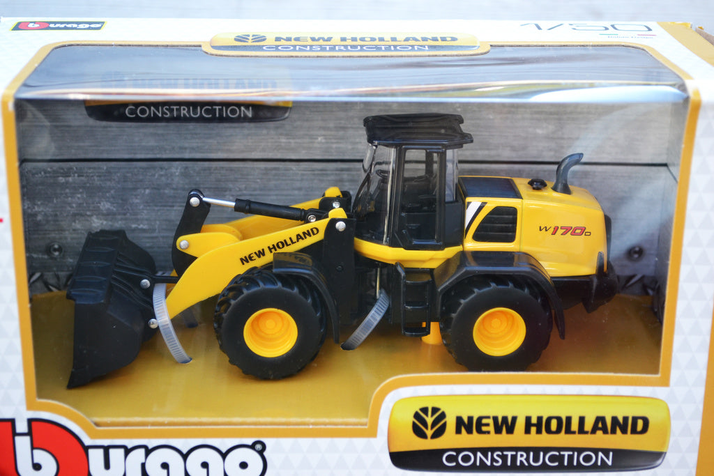 Grävare New Holland W170D Gul/Svart 1:50 Burago Ny