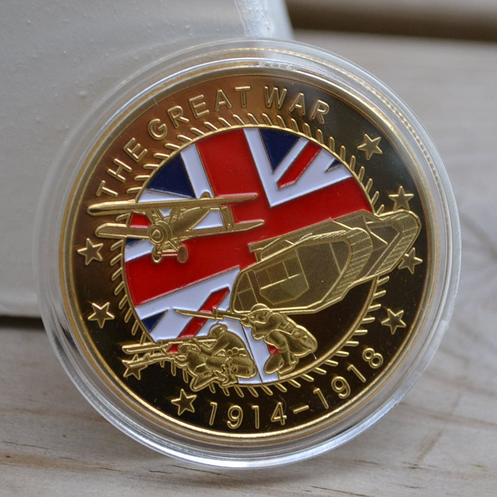 Första Världskriget (Great War 1914-1918) WWI Mynt Minnes Gu