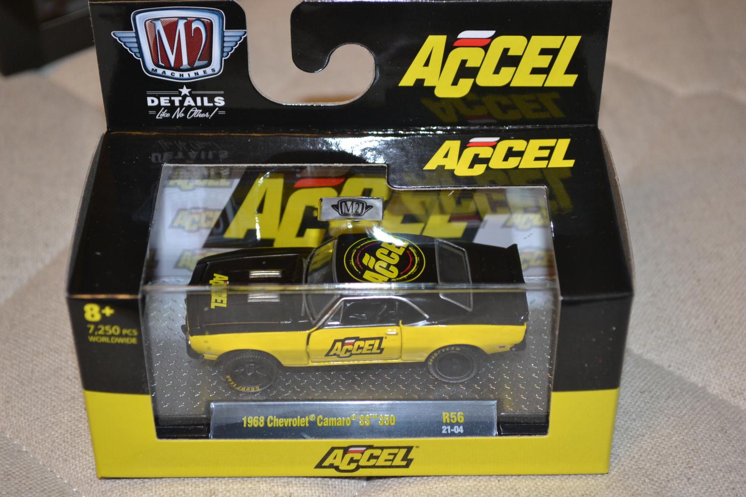 1968 Chevrolet Camaro SS 350 Svart/GUL 1:64 M2 Machines (Auto-Meets 56) 7cm Ny