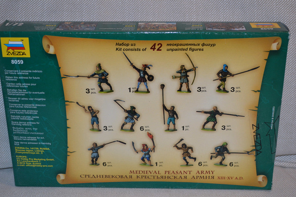 Medieval Peasant Army 1:72 Zvezda (ZV8059) Medeltid Figurer