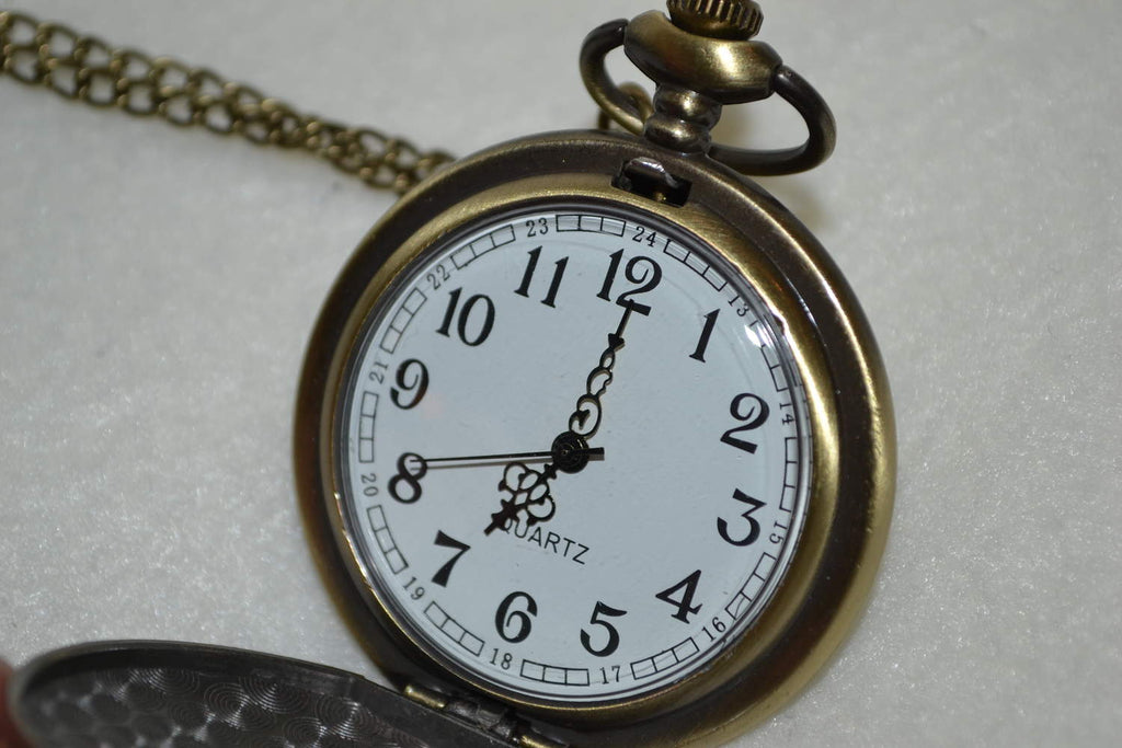 1800-Tals Kvinna m. Mosaik Färger Fickur (Quartz) Halsband Ny