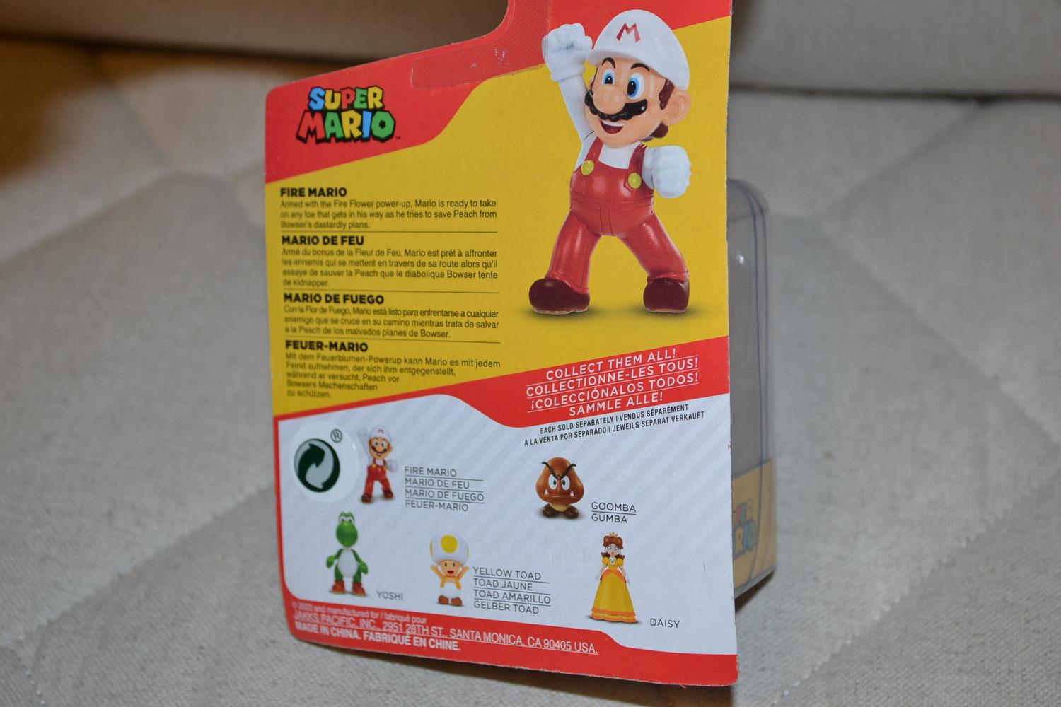 Fire Eld Mario Figur fr Super Mario Nintendo (Wave 34) Jakks 6cm Ny