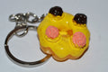 Gul Grädde Krämig Donut Nyckelring Plast 2,5cm Ny