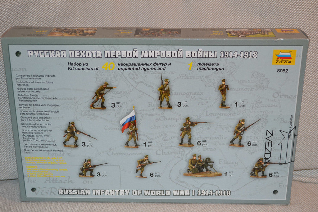 Russian Infantry WWI 1:72 Zvezda (ZV8082) 40st Figurer + Mas