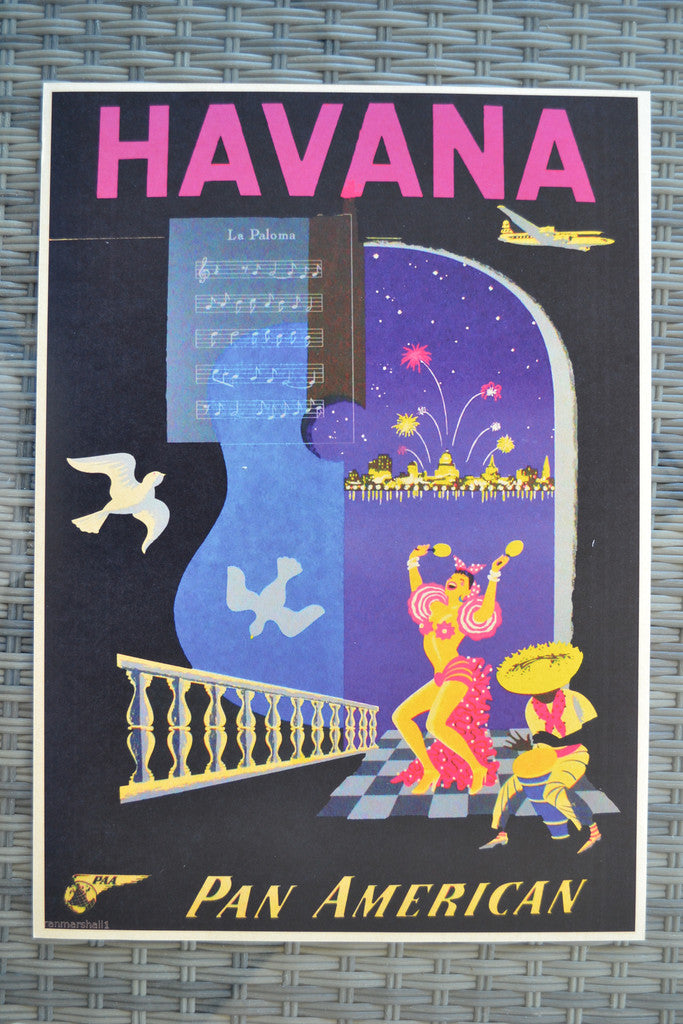 Havana Pan American Kuba Reklam Poster Affisch 42*30cm Ny