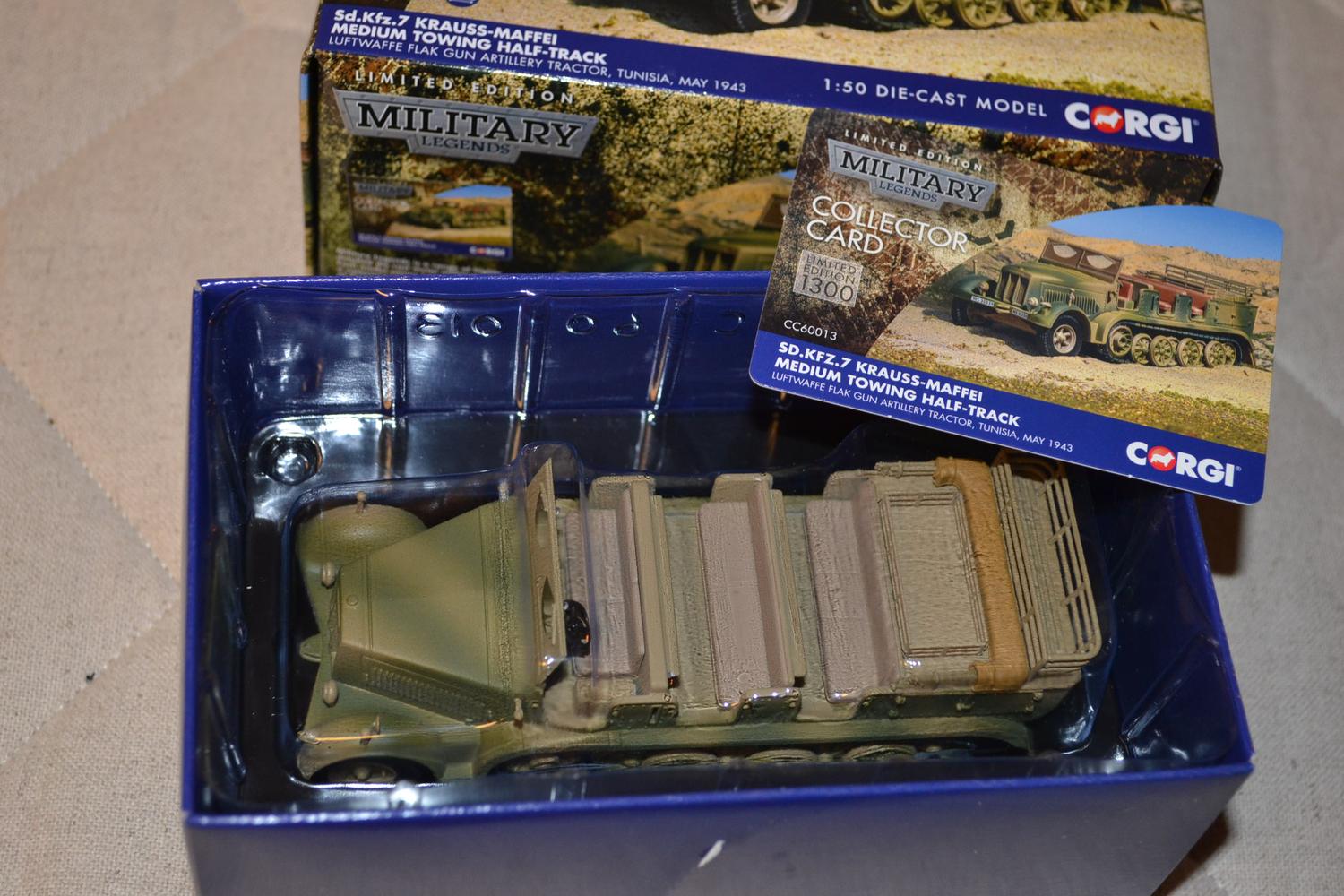 SDKFZ 7 Half-Truck Tyskland WW2 1:50 Corgi (Premium Limited edition) 14cm Ny