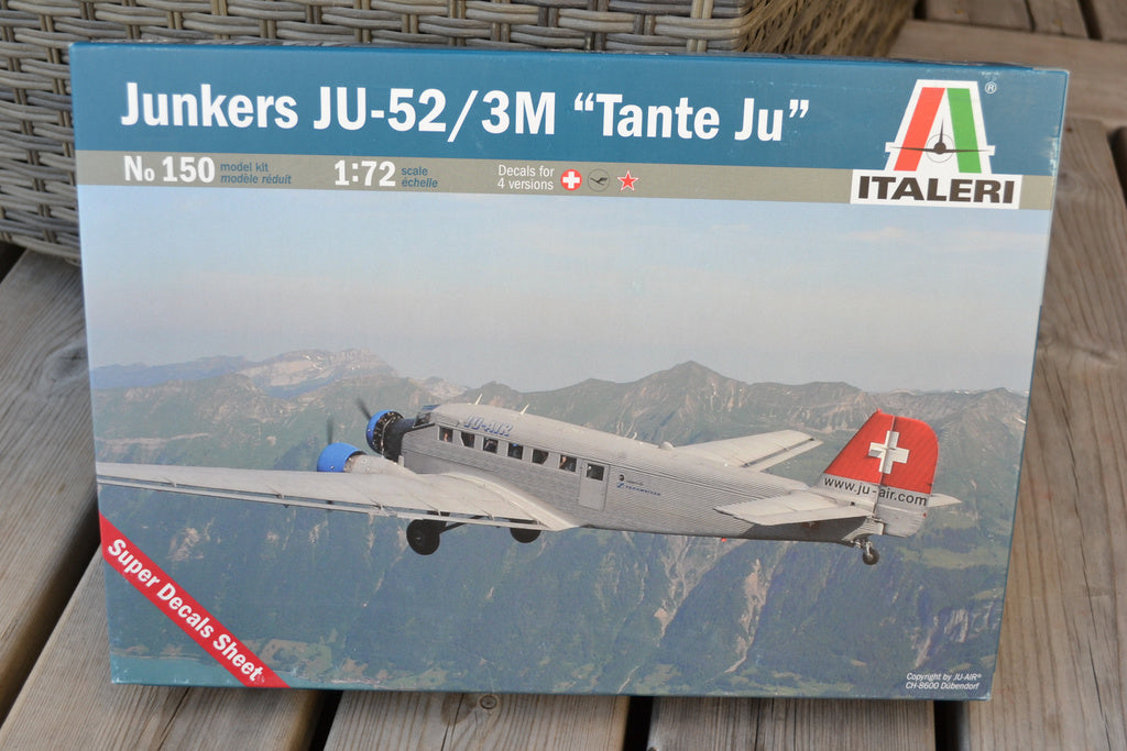 Junkers JU-52 Civilt Flygplan 1:72 Italeri 0150 Ny