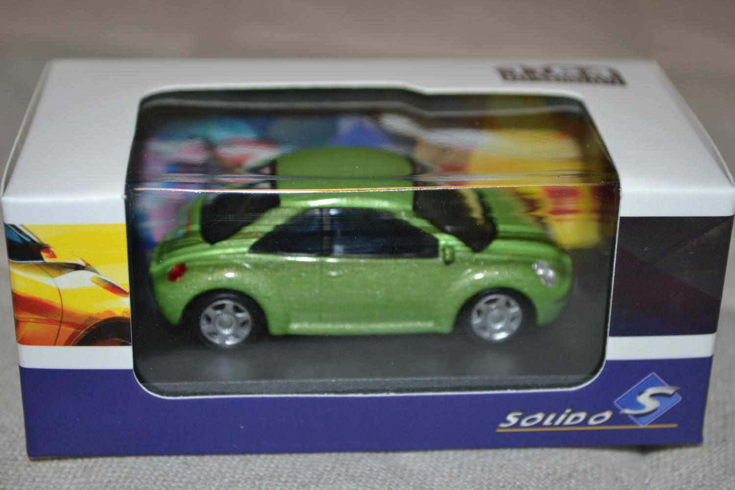Volkswagen New Beetle Bubbla Grön 1:64 Solido 6,5cm Ny