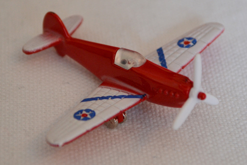 Mustang Röd Flygplan 5cm Andra Världskriget WW2 Rörlig Prope