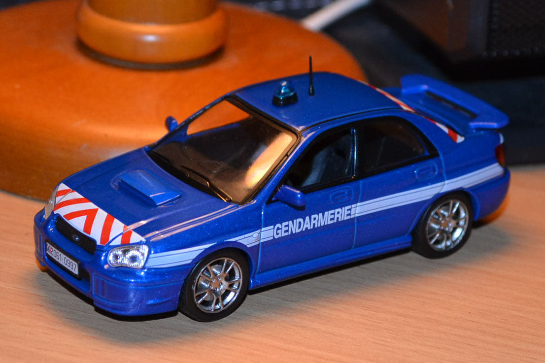 Subaru Impreza (Fransk polis) 1:43 DeAgostini Blå Metallic m