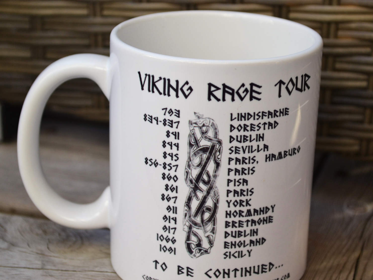 Rage Tour Viking Mugg Kaffekopp Vit/Svart Stilren 30cl Ny