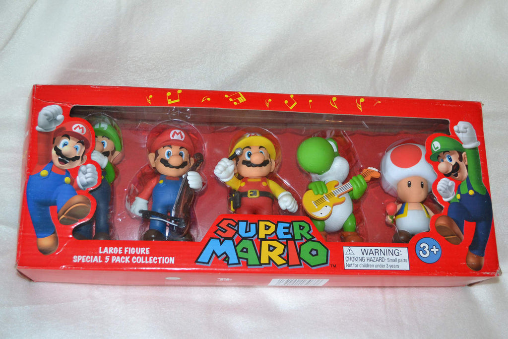 5st Musiker Super Mario Nintendo (Band) Luigi, Yoshi (Odyssey) Figurer 12cm Ny