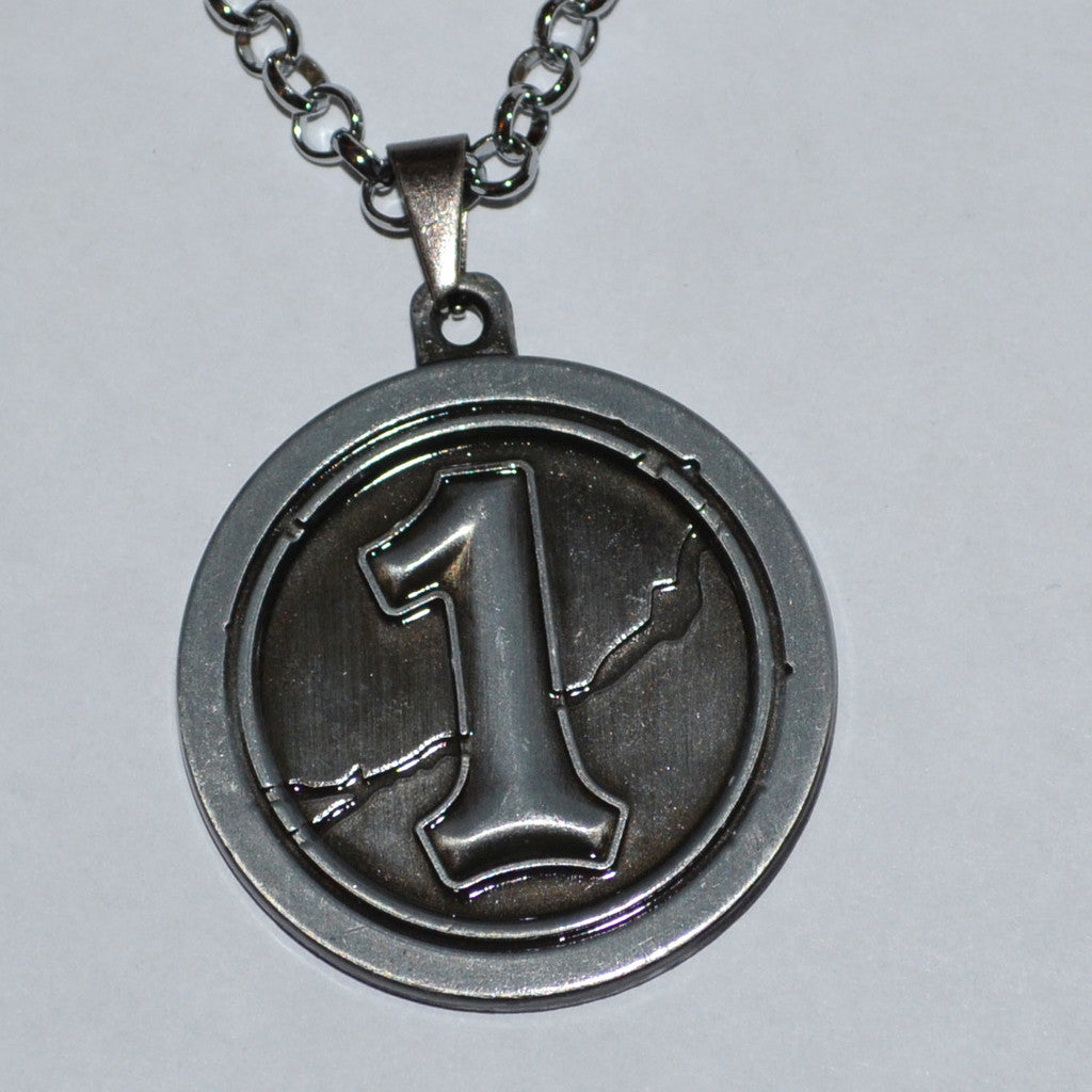 The Coin, Myntet Runt fr. Hearthstone Halsband Grå/Svart Met