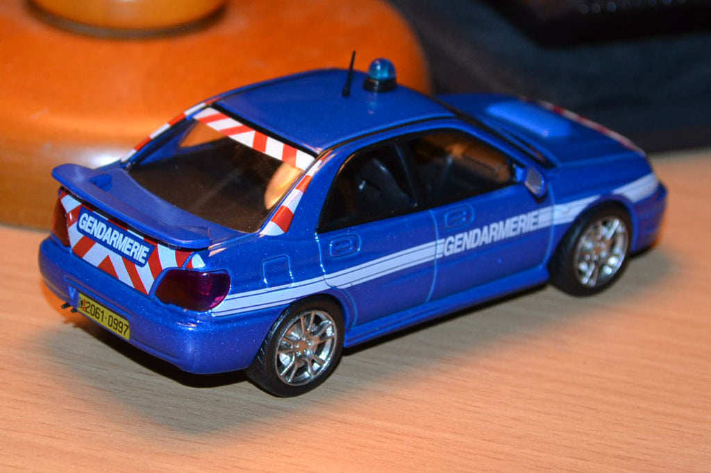 Subaru Impreza (Fransk polis) 1:43 DeAgostini Blå Metallic m