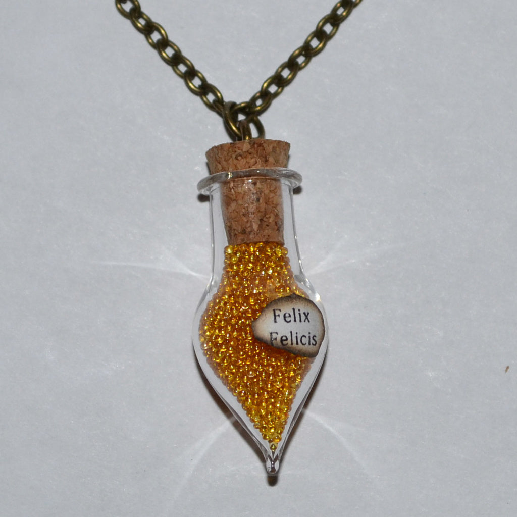 Felix Felicis Halsband m. Guldkorn, Innehåll Flaska Harry Potter Ny