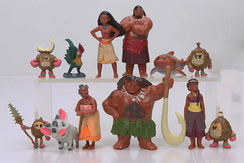 12st Figurer Moana (Små) Maui, Sina, Tui mfl Leksaksfigurer