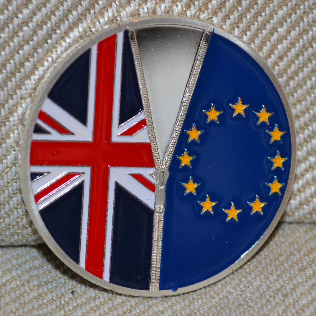 Brexit "Juni 23, 2016" Storbritannien Lämnar EU Mynt Silver
