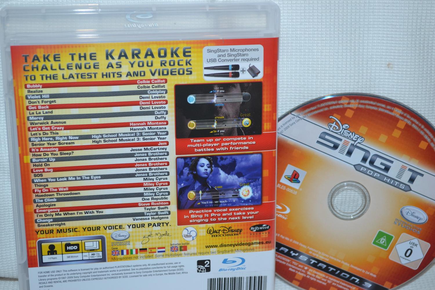 Disney Sing It Pop Hits PS3 Playstation 3 (Utan Manual) Fint Skick