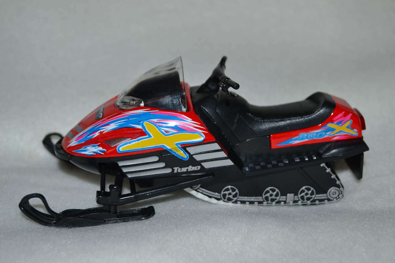 Röd Snöscooter Snöskoter Skoter 12cm (Pullback) Ny