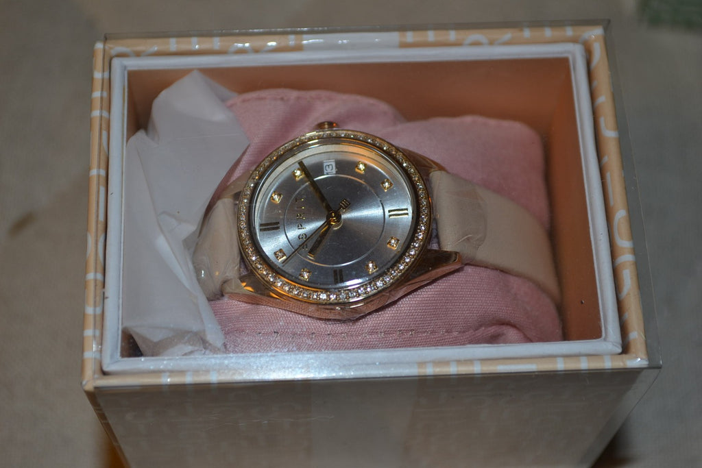 Esprit Alia Ljusrosa m. Kristaller Armbandsur Klocka 30mm ES1L341L0035 Ny