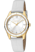 Esprit Skyler Vit Läder Armbandsur Klocka 32mm ES1L348L0035 Ny