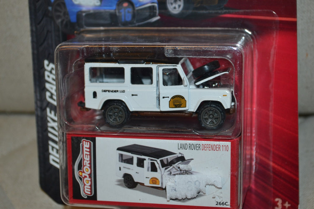 Land Rover Defender 110 Vit Majorette 1:64 7cm Öppningsbara delar Ny