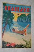 Thailand, Båt med Par, Klassisk Vintage Reseaffisch Poster 3