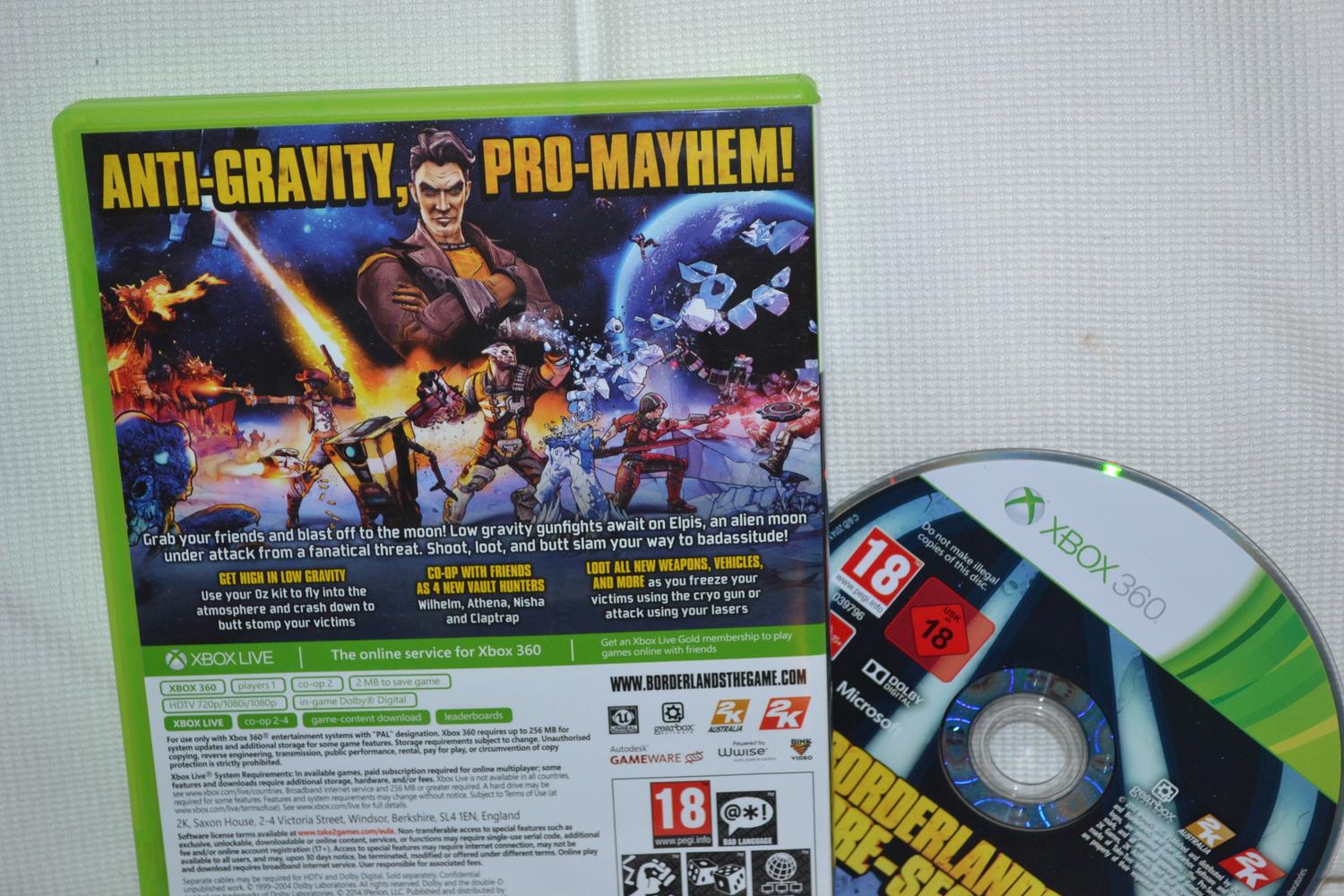 Borderlands: The Pre-sequel! Xbox 360 Utan Manual Fint Skick