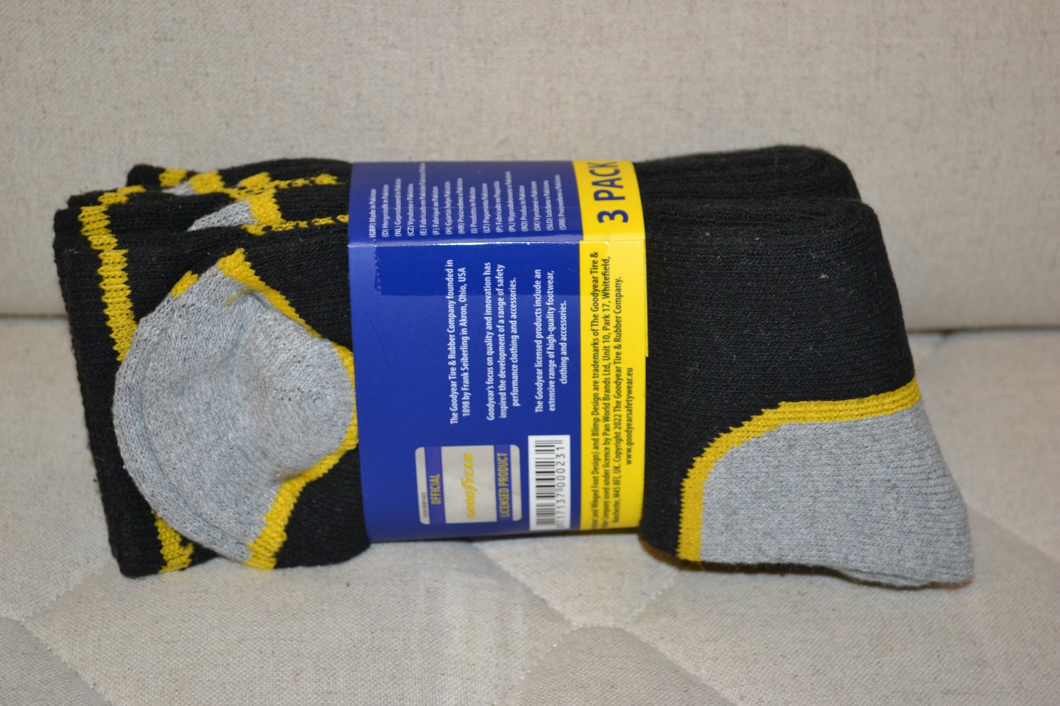 Arbetsstrumpor Goodyear 3-pack Strl 39-42 Svart 55% Bomull 42% Polyester 3% Elas