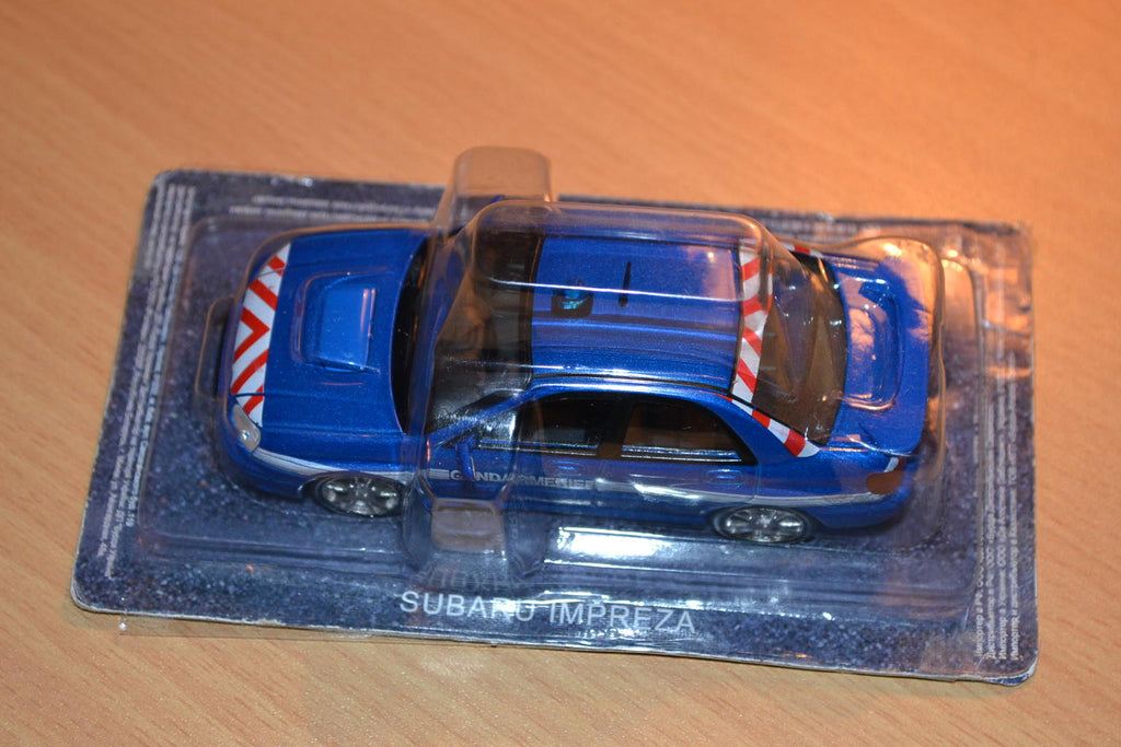 Subaru Impreza (Fransk polis) 1:43 DeAgostini Blå Metallic m