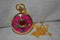 Sailor Moon (Fickur) Guld/Rosa m. Kristaller "Klocka, Halsband Ny
