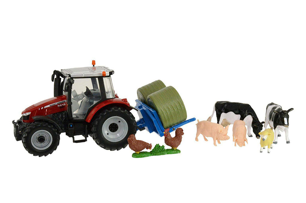 Traktor Massey Ferguson m. Djur, Höbalar mm 1:32 Britains 43