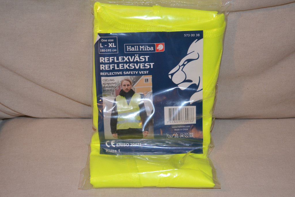 Reflexväst L-XL (Hall Miba, Klass 1) 180-195cm Reflex 2Bands