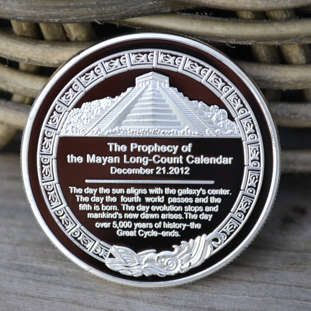 Aztec Mayan 2012 Kalender Mynt USA Silverplätering Ny