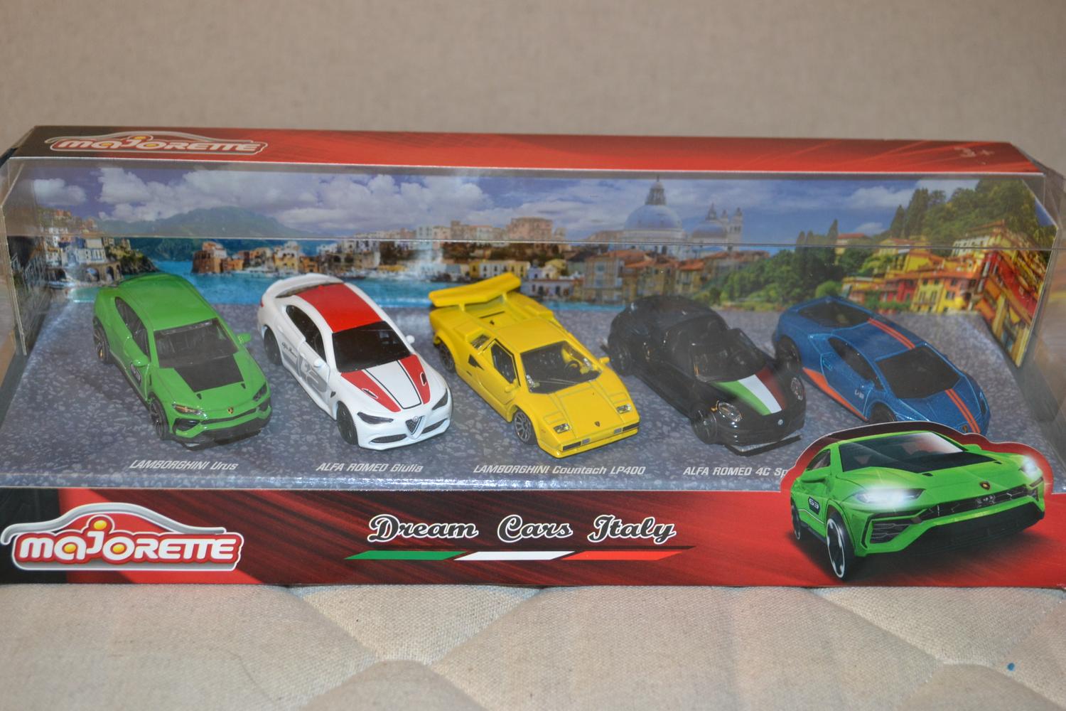 5st Italienska Bilar Lamborghini Alfa Romeo 1:64 Majorette 7cm Ny