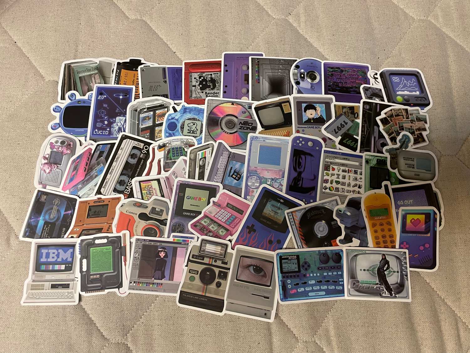 Datorer Tvspel Äldre Elektronik Kasett VHS 50st Klistermärken Stickers 7-4cm Ny