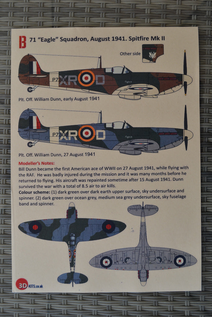 Spitfire MK II Brittiskt Flyg 1941, Andra Världskriget Poste