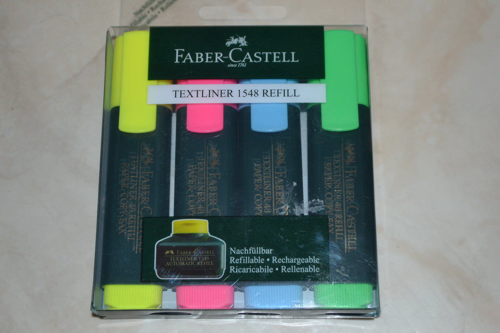 4st Märkpennor, Textliner 1548 Faber-Castell (Påfyllningsbar