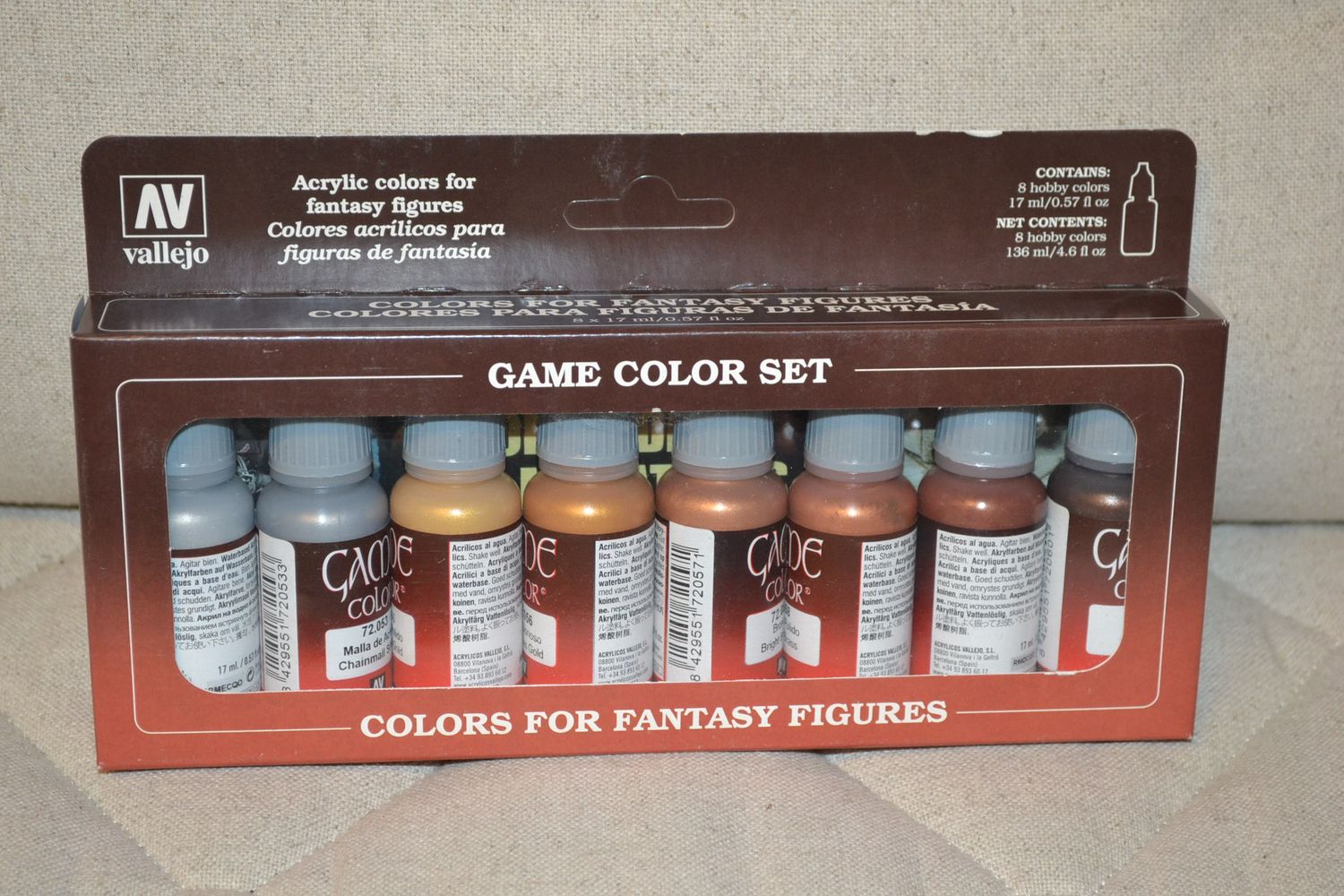 Metallic colors Fantasy Figures Metall 8st Färger Akryl Vallejo 17ml 72303 Ny