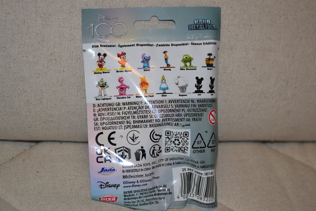 Slumpmässig Mystery Figur Disney Nano Metall Jada 3-5cm (100år) Ny
