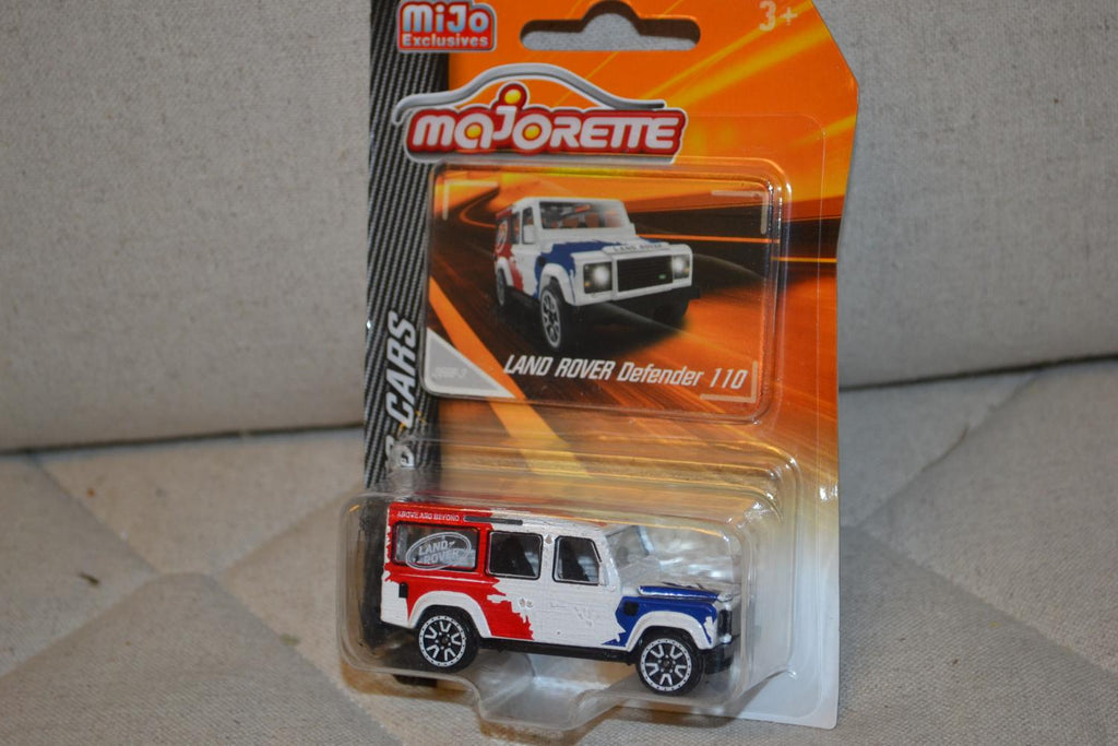 Land Rover Defender 110 Vit/Röd/Blå 1:64 Majorette 8cm Ny