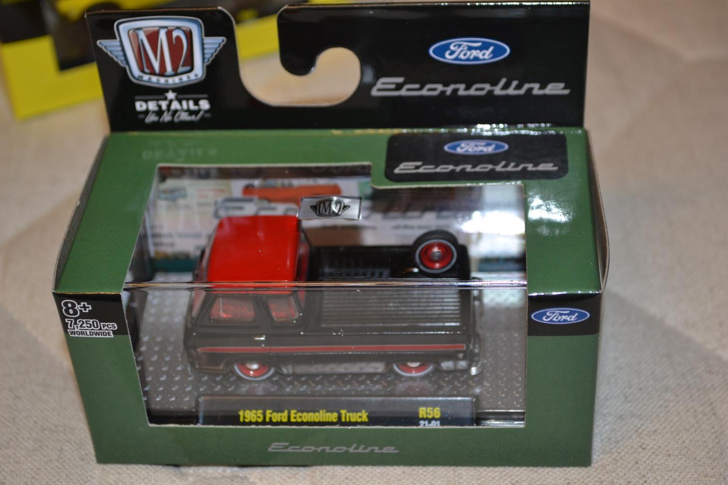 1965 Ford Ecoline Truck Svart 1:64 M2 Machines (Auto-Meets 56) 7cm Ny