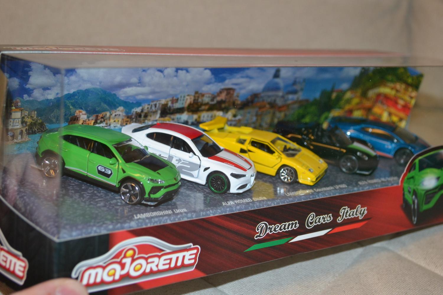 5st Italienska Bilar Lamborghini Alfa Romeo 1:64 Majorette 7cm Ny